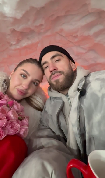 Романтическое свидание Игоря Григорьева и Кати Квашниковой в снежной пещере