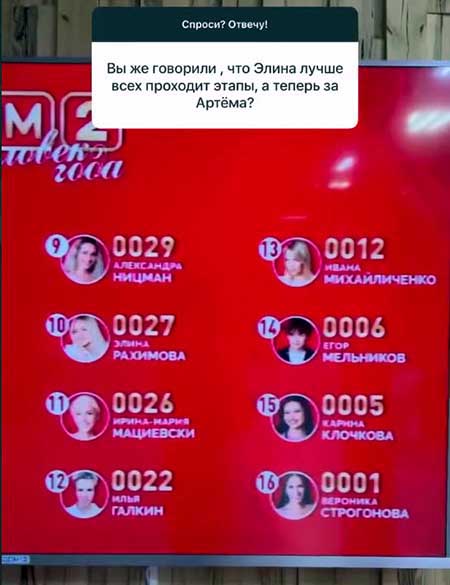 Надя желает Рышковскому победы в конкурсе, а Дорожкина вовсю его критикует